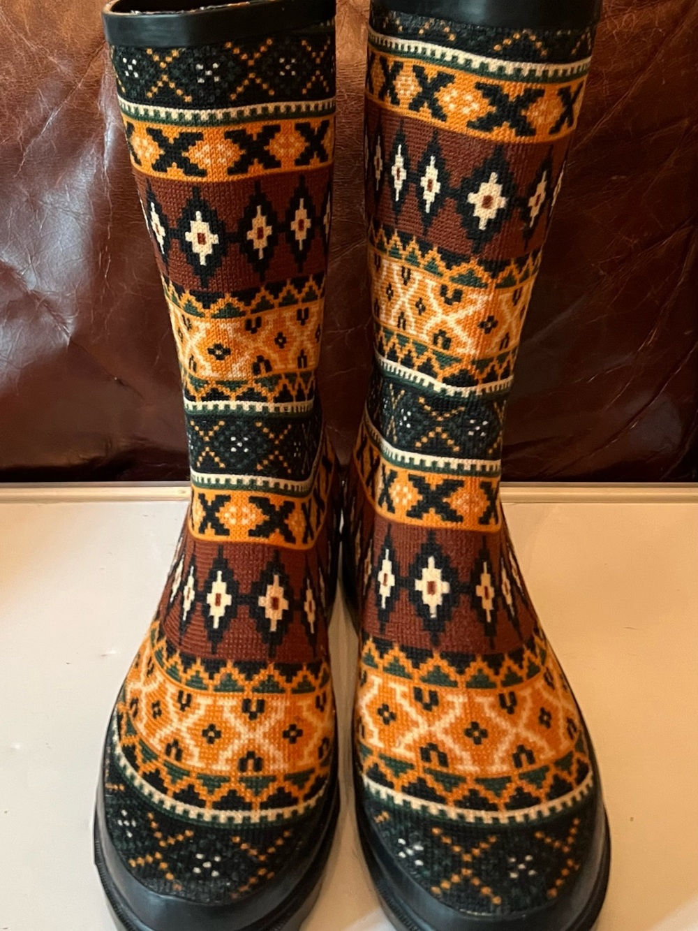 MUK LUKS Women's Rain Boots Size 9 Southwestern Tribal Waterproof